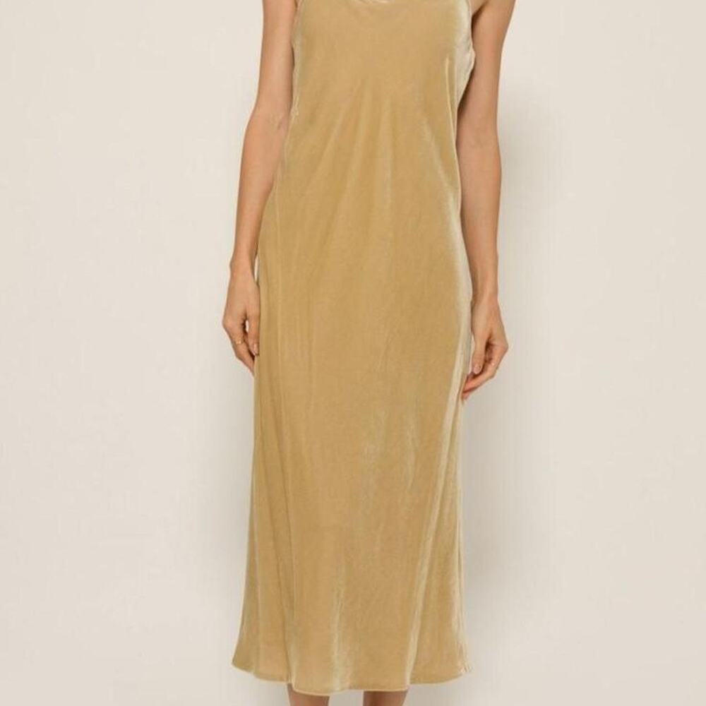 Vince tan velvet slip dress